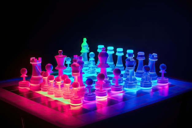 Futuristic Cyber Chess Holographic Pieces AI Stock Illustration -  Illustration of capabilities, board: 281330419