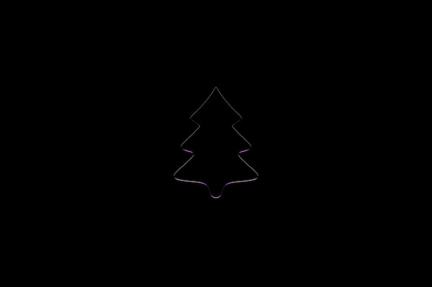 Neon christmas tree icon