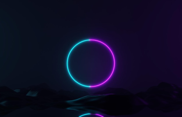 Neon circle on a dark background