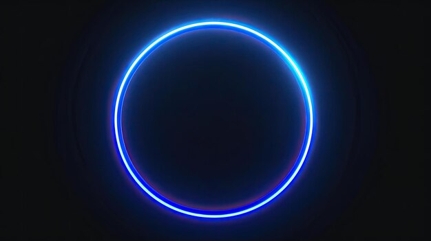 Neon circle template Generative AI