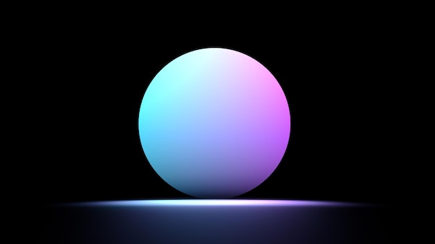 Neon cirkel schijf Abstract gloeiende ronde schijf 3D-rendering