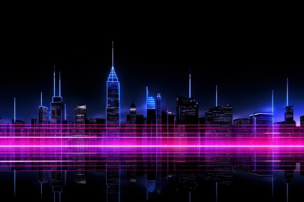 Photo neon city skyline symphony neon wallpaper photo