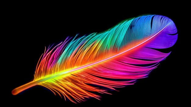 neon color bird feather