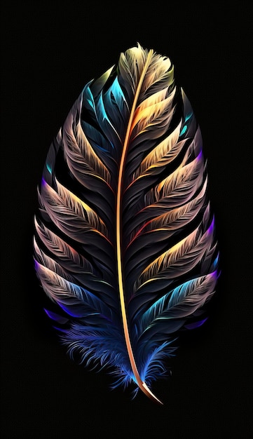 neon color bird feather