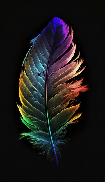 neon color bird feather