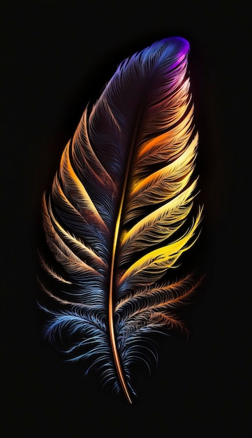 neon color bird feather