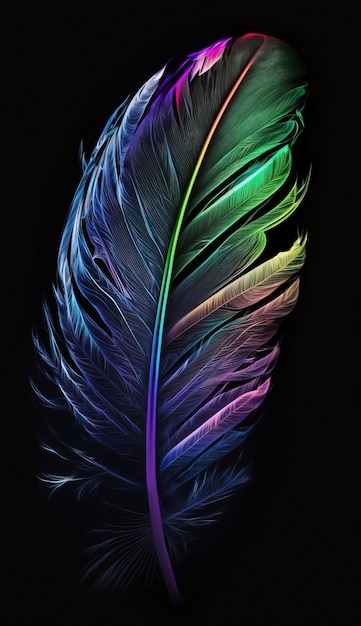 neon color bird feather