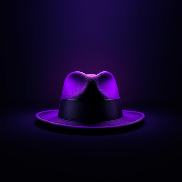 Foto colore neon fedora cap disegni e astratto neon gioco icona design