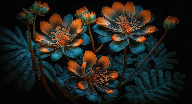 Neon colors in the dark Flowers for decoration