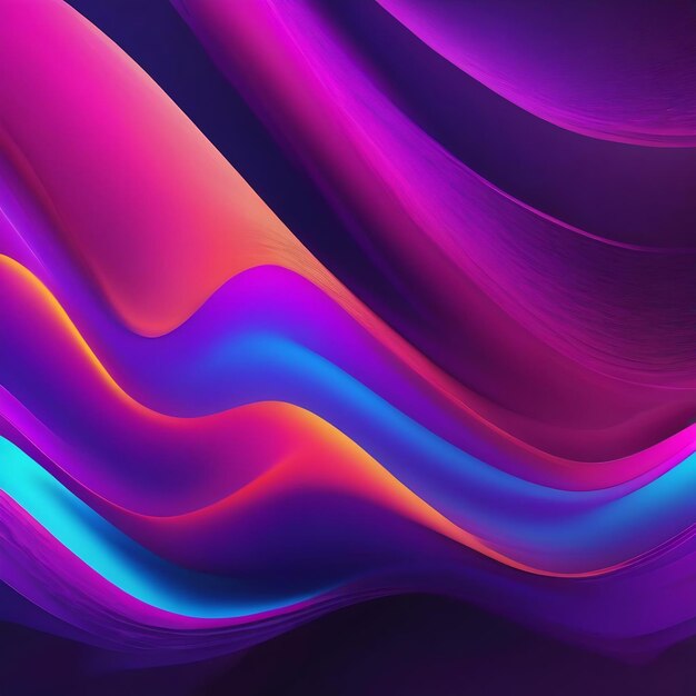 Neon colors flow grainy texture effect purple pink blue color gradient background blurred futuristic