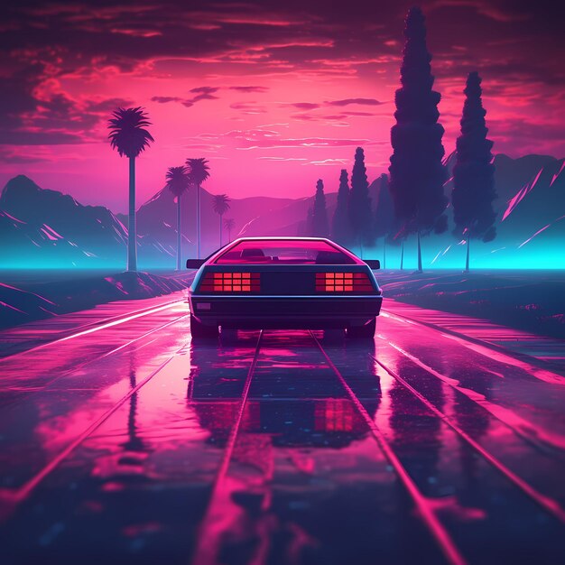 neon colors synthwave