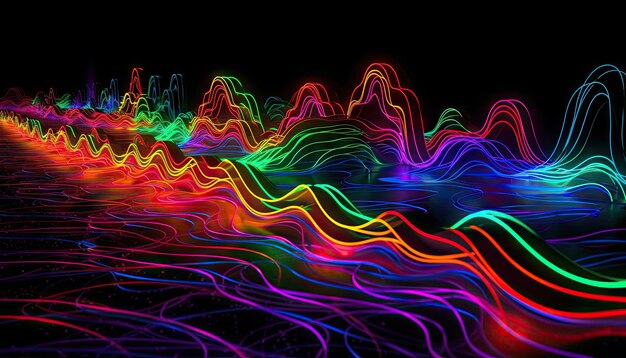 Photo neon colors wallpaper for a futuristic look generative ai