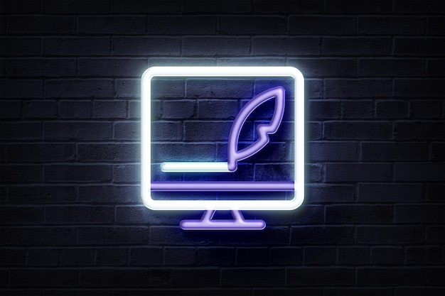 Neon Computer and writing screen