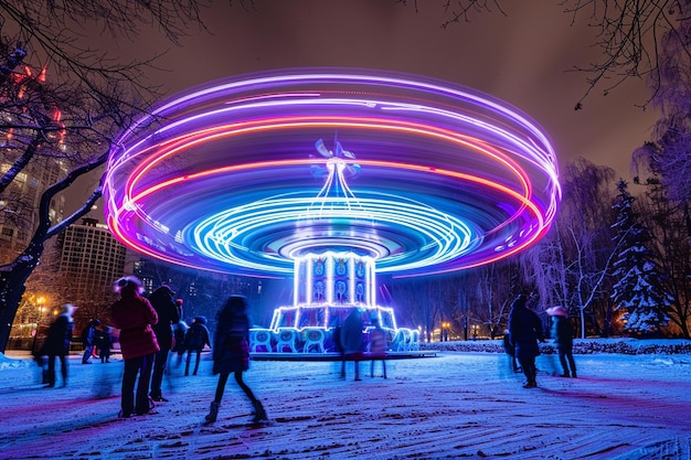 Неоновая кремовая карусель Сладкий ледяной веселье