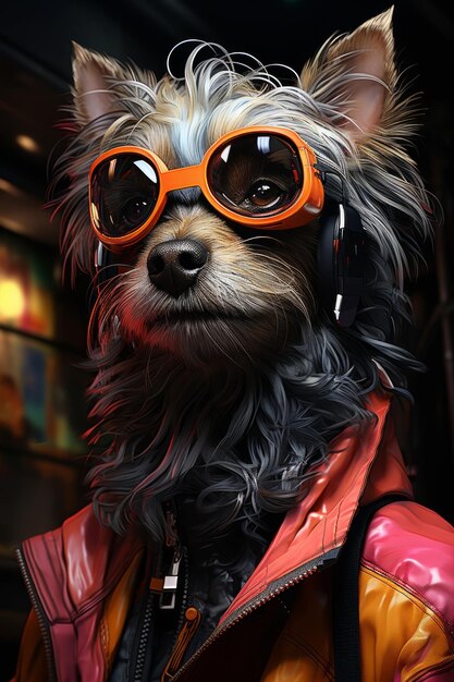 Neon Crest Cyberpunk Chinese Crested