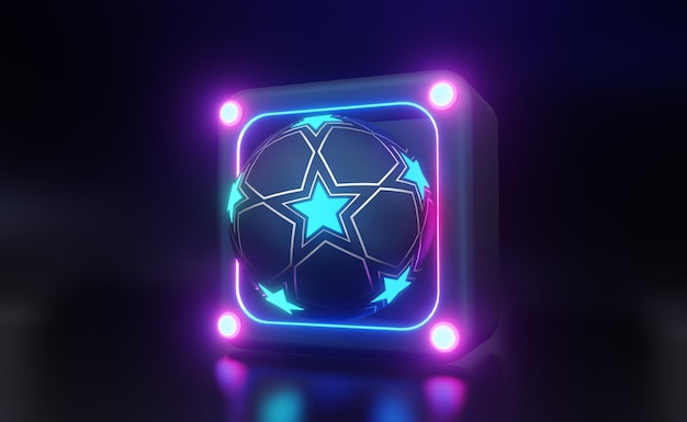 A neon cube with a star in the middle that says " i'm a star ".