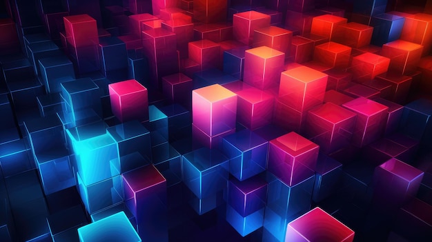 Neon Cubes Background