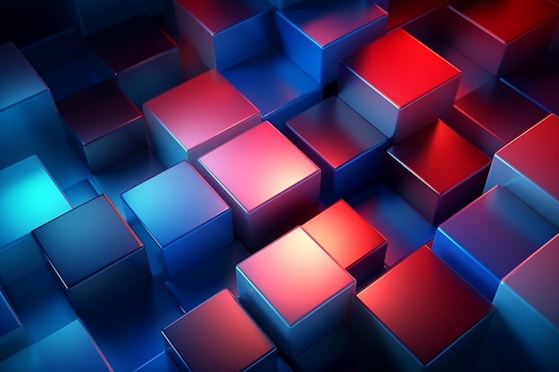 Neon cubes background