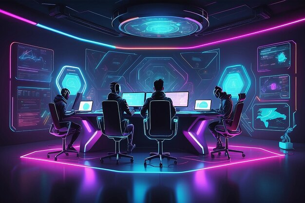 Neon Cybernetic Team Hub