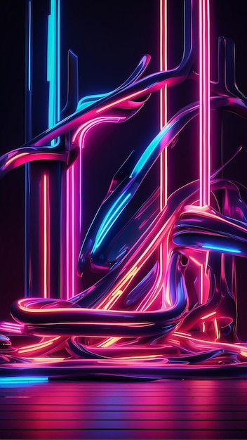 Foto neon cyberpunk achtergrond