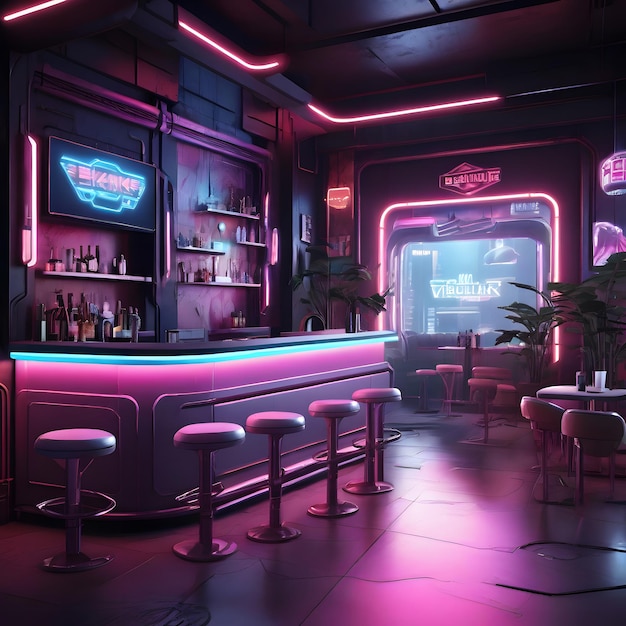 Neon Cyberpunk Lounge Experience