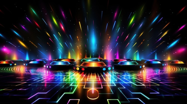 Neon disco party background