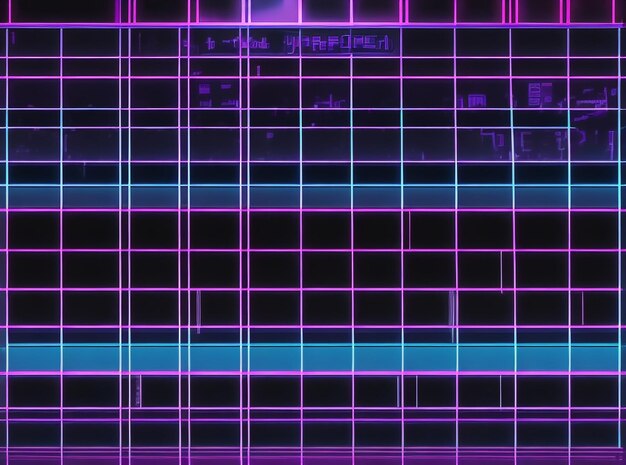 Photo neon distortions abstract glitch background with distorted grid pattern