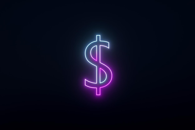 Neon dollar sign