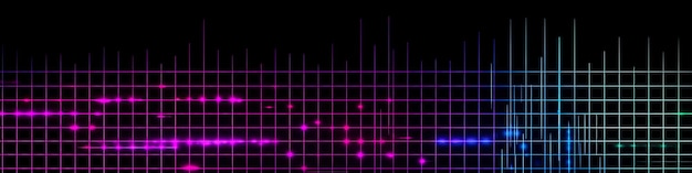 Neon dot matrix background with vibrant mint green and magenta AI generative panoramic banner