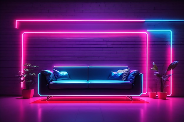 Neon drawing room