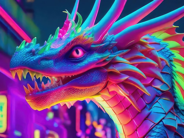 Neon Dreams The 80s Era Comeback of a Surreal Lifelike Dragon