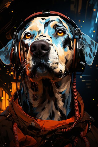 Neon Dreams A Cyberpunk Dalmatians Contemplation