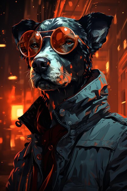 Neon Dreams Een Cyberpunk Dalmatiërs Contemplatie