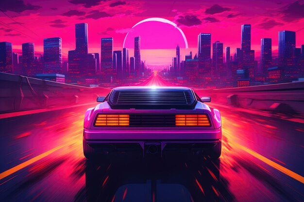 Neon Dreamscape 80s Revival Races