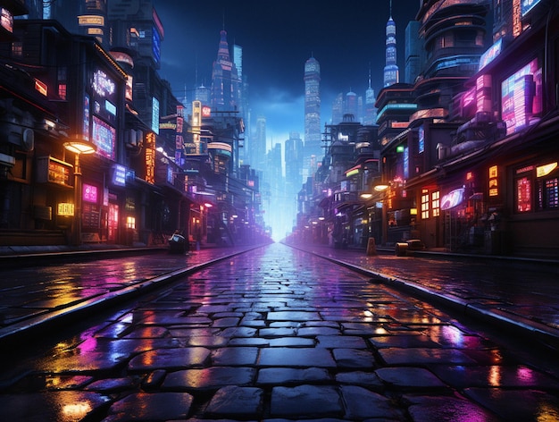 Neon Dreamscape HyperRealistic 80sInspired City