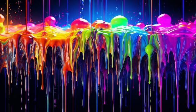 Photo neon drippy abstract background 8k quality wallpaper