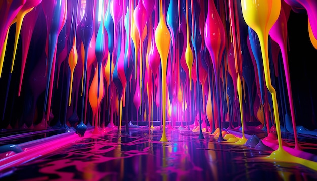 Neon drippy abstract background 8k quality wallpaper