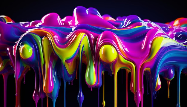 Neon drippy abstract background 8k quality wallpaper