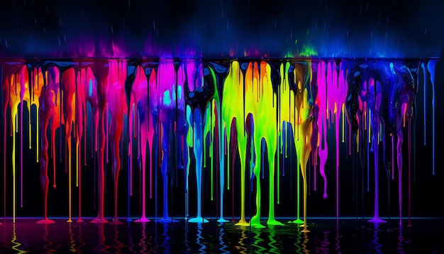 Neon drippy abstract background 8k quality wallpaper