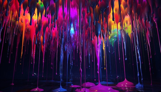 Neon drippy abstract background 8k quality wallpaper