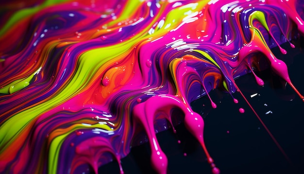 Neon drippy abstract background 8k quality wallpaper