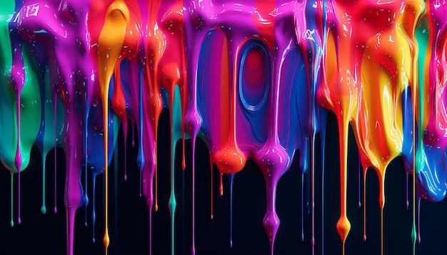 Neon drippy abstract background 8k quality wallpaper