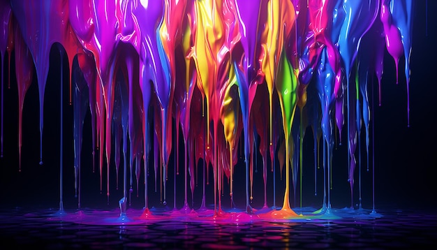 Neon drippy abstracte achtergrond 8k kwaliteit behang