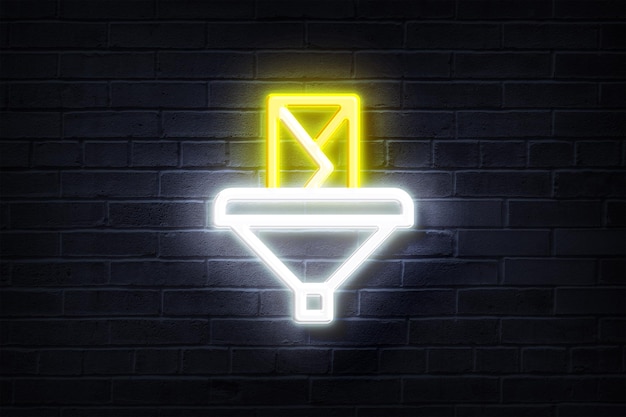 Neon Email filter on a brick wall