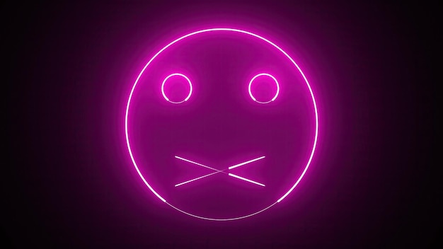 Foto neon emoji-gezicht