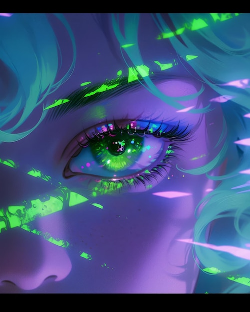 Photo neon enigma unveiling the smoke and mirror aesthetics through elytra prince's colorful eyes and for