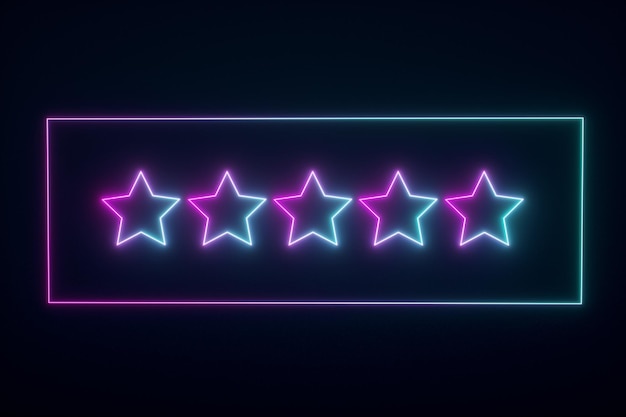 Photo neon five stars