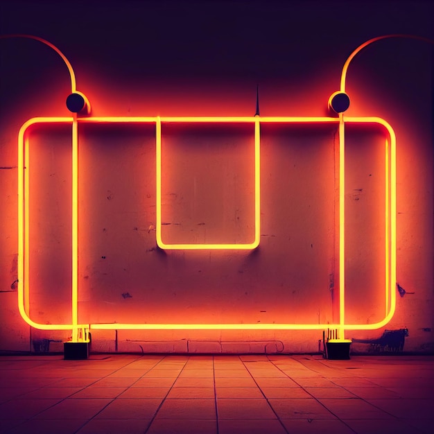 Neon frame background empty neon light sign wallpaper