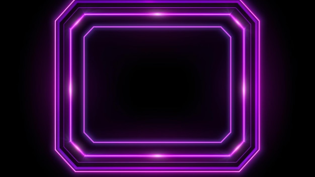 ネオンのフレーム枠 紫色のネオンが光る背景