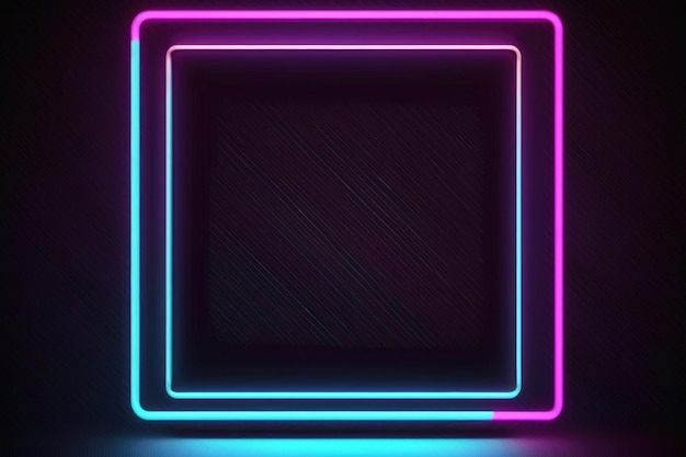 Neon frame on a dark background